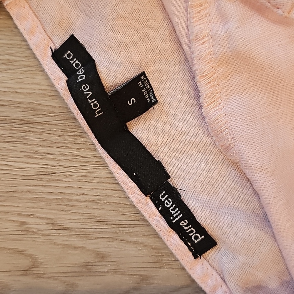 Harve Benard Linen Light Pink Sleeveless V-Neck & Open Back Blouse, Small - Picture 10 of 15